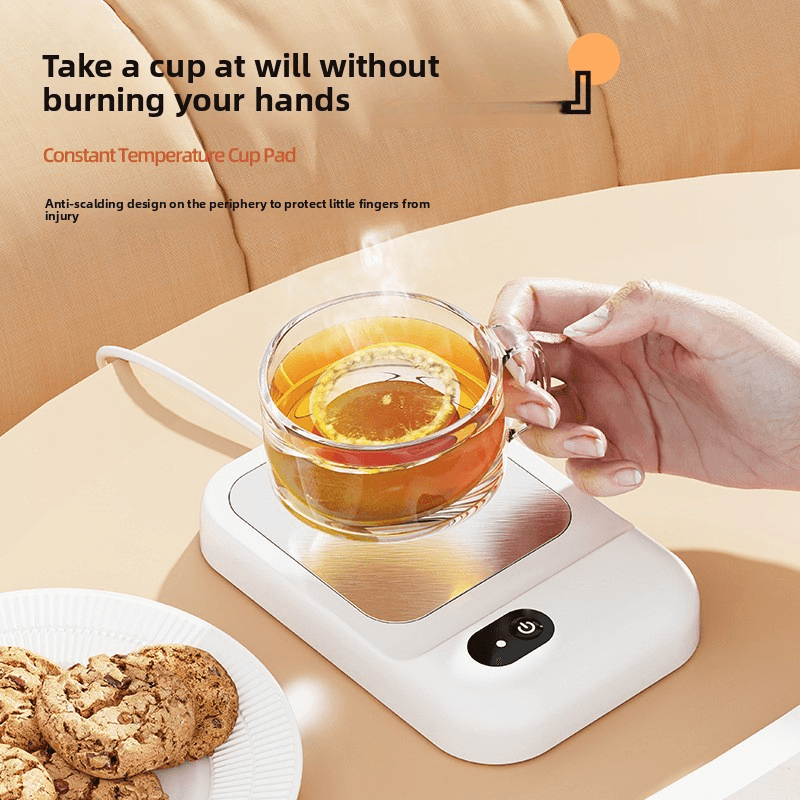 thermostatic mug warmer, quick‑heating cup heating coaster for office &amp; dorm, constant temperature drink heater pad