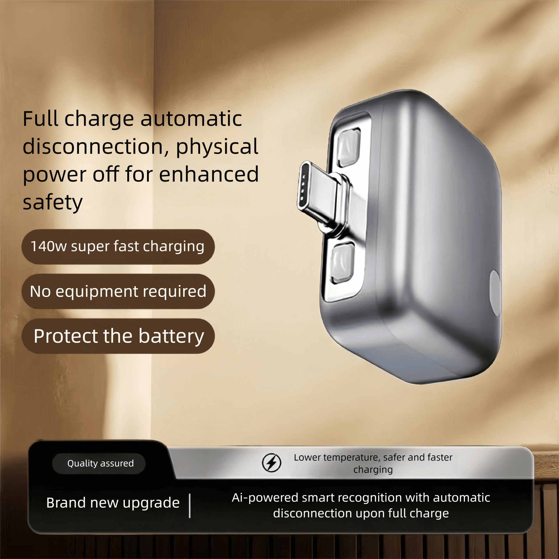 View 2 of 140W Smart Auto‑Disconnect Charging Separator, USB‑C Overcharge Protection for Phone Laptop