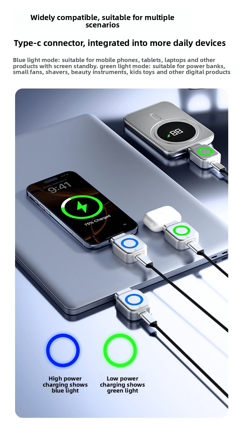 View 3 of 140W AI Smart Full‑Charge Separator, Physical Auto‑Eject When Full, USB‑C Overcharge Protector for Phone Laptop