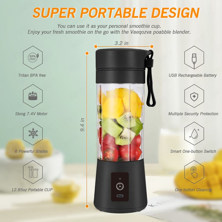 View 3 of Portable Blender Cup, USB‑C Rechargeable Mini Juicer for Home & Travel