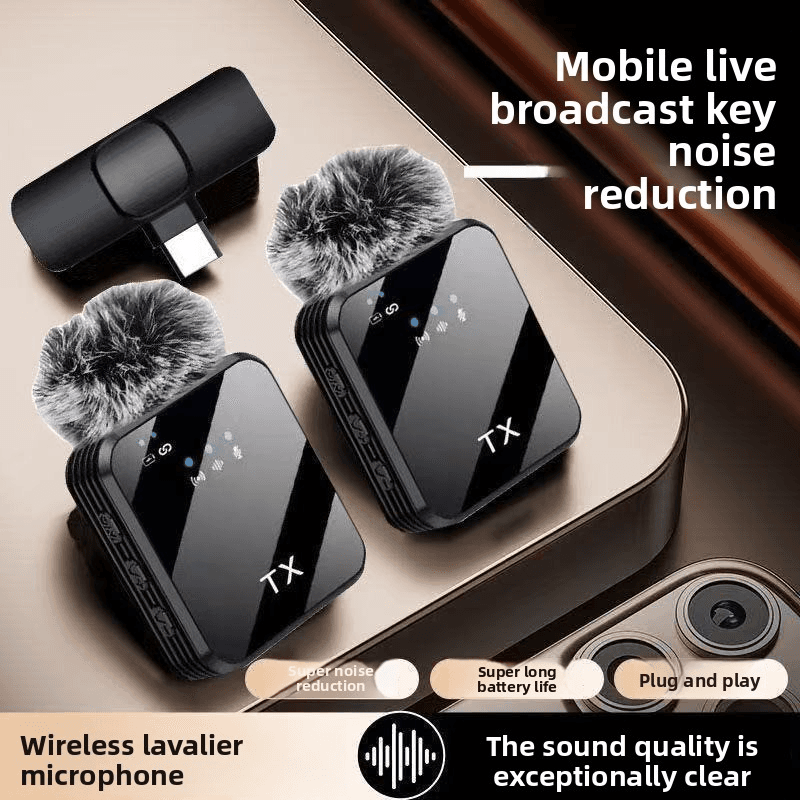 View 3 of F12F16 Wireless Lavalier Microphone, Clip‑on Lapel Mic DSP Noise Reduction for Phone Vlog Live Stream