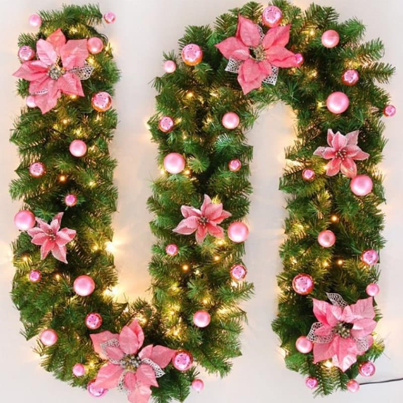 pink with baubles and flowers, without lights