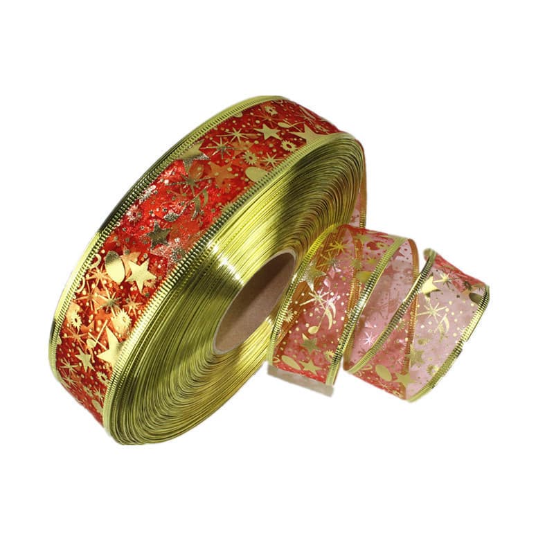 2 m Red Gold Decorative Ribbon