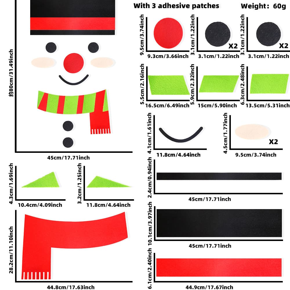 Pack of 60 Snowman