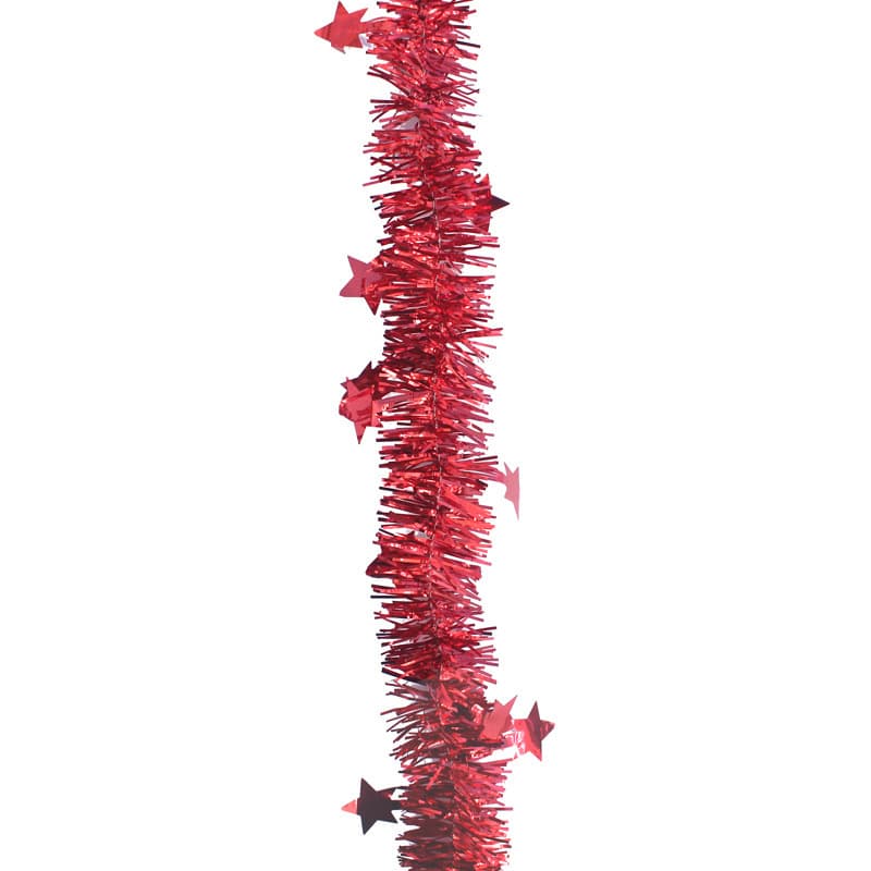 2 m Red Star Tinsel Garland