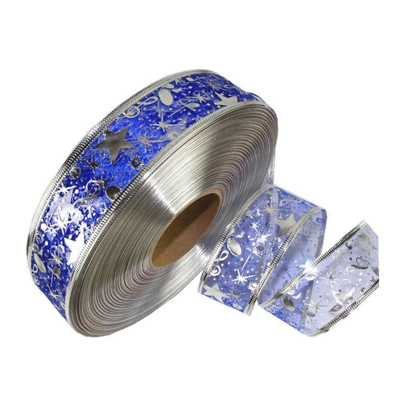 2 m Blue Gold Decorative Ribbon