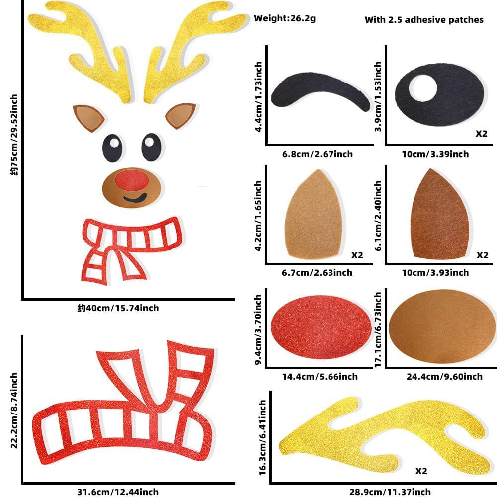 Pack of 60 Gold Reindeer