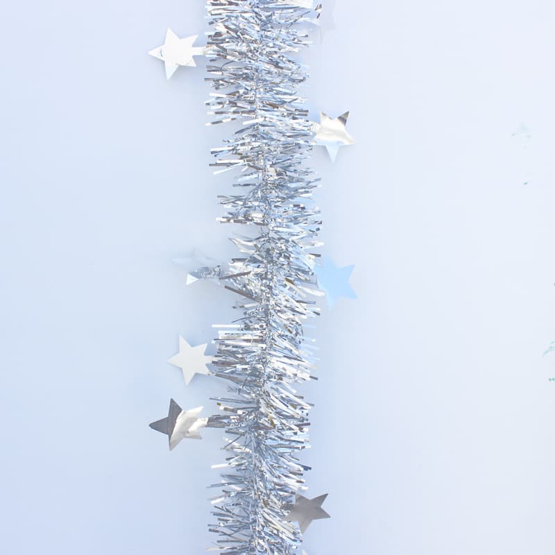 2 m Silver Star Tinsel Garland