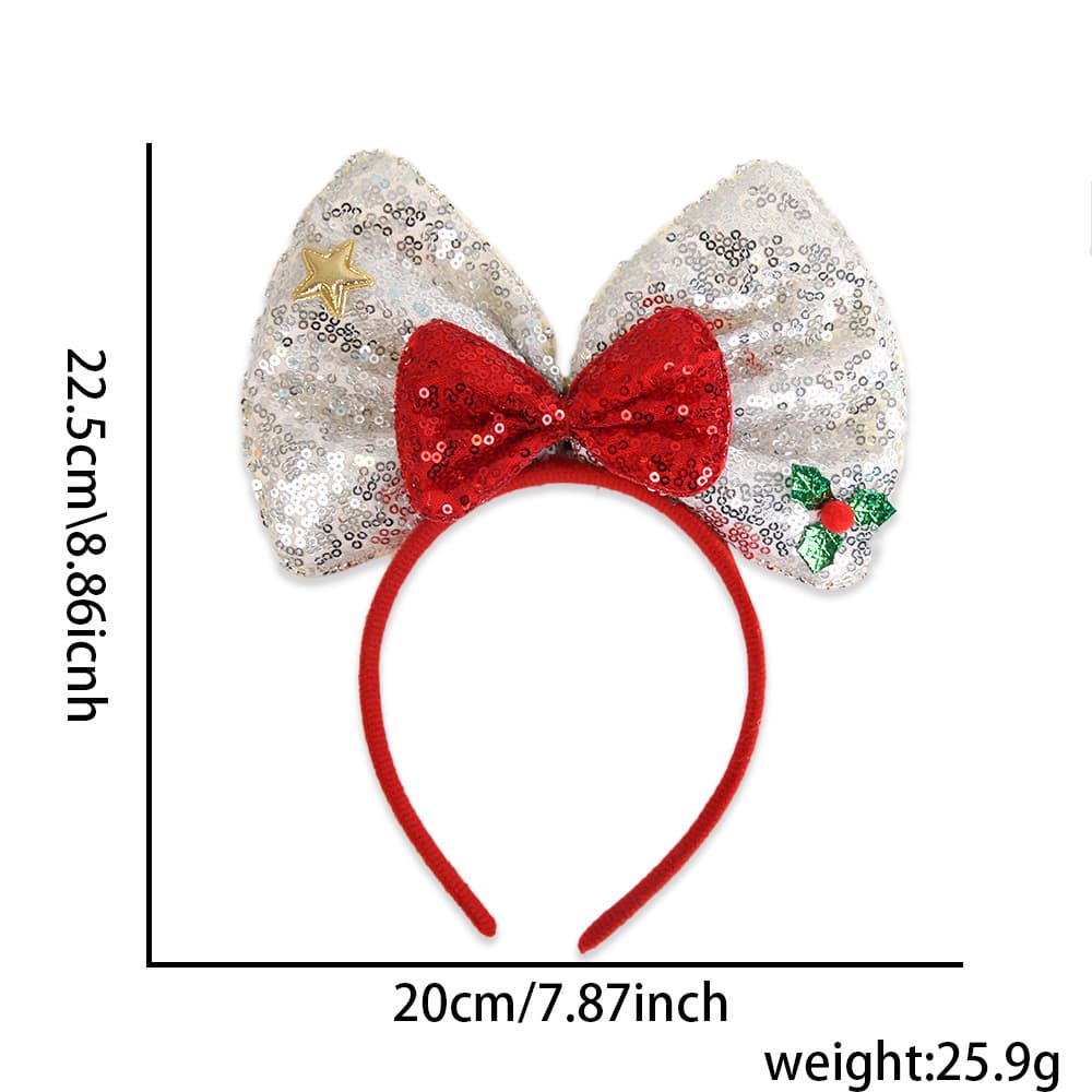 Red Silver Decorative Bow