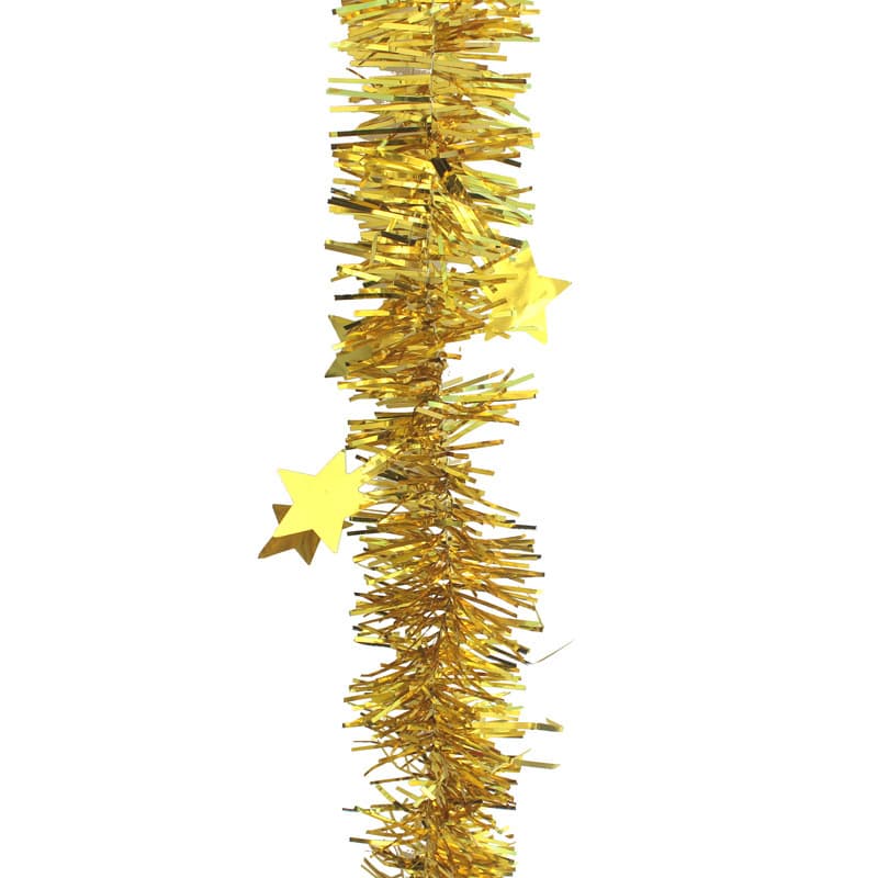 2 m Gold Star Tinsel Garland