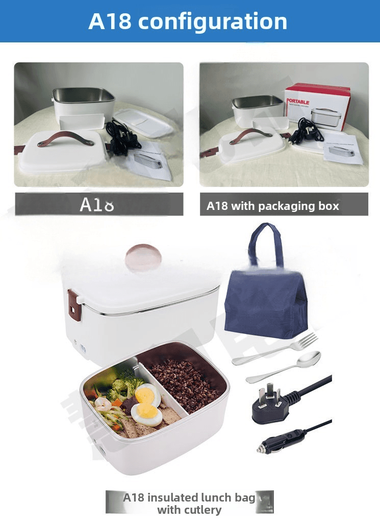 View 3 of Portable 2-in-1 Heated Lunch Box for Car and Home Use